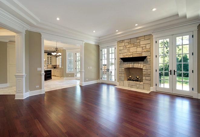 high-quality hardwood flooring adds warmth to the room